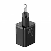INCARCATOR retea Baseus Super Si, Quick Charge 25W, 1 x USB Type-C 5V/3A max, include cablu USB Type-C la USB Type-C 1m, negru  TZCCSUP-L01  (include TV 0.8lei)