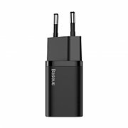 INCARCATOR retea Baseus Super Si, Quick Charge 30W, 1 x USB Type-C 5V/3A si 1 x USB 5V/3A, negru  CCSUP-J01  (include TV 0.8lei)