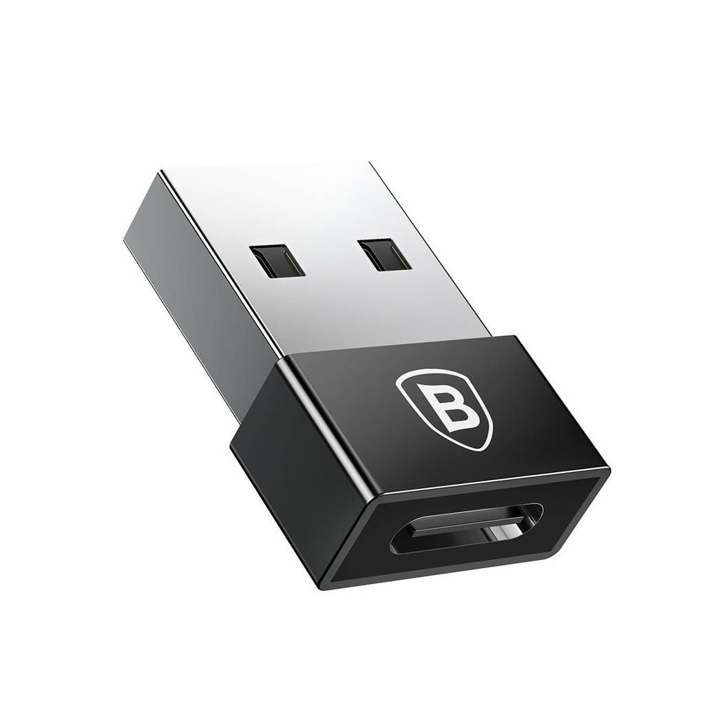 ADAPTOR Baseus Mini OTG, USB Type-C(T) to USB 3.0(M), corp metalic, negru  CATOTG-01  (include timbru verde 0.25 lei)