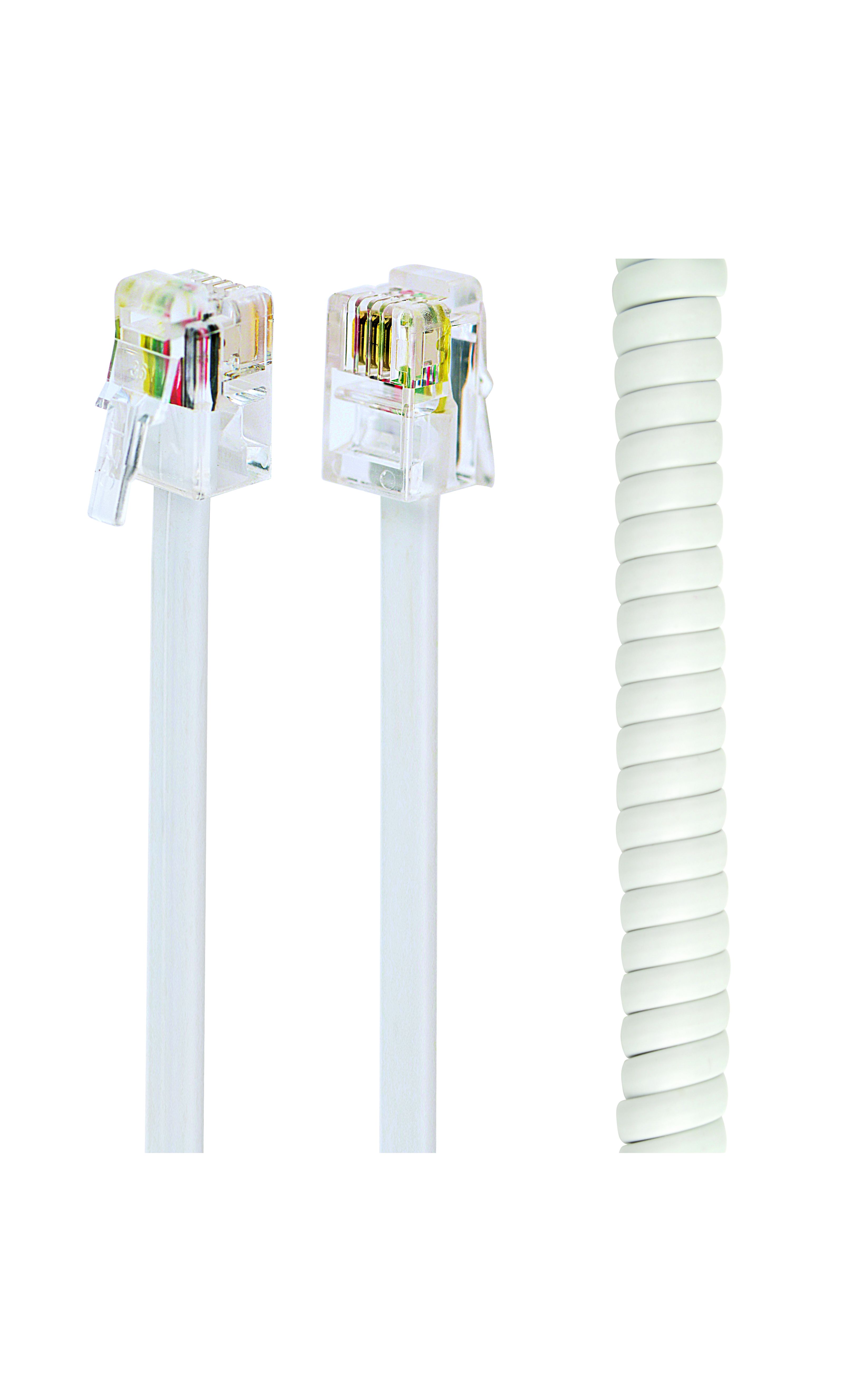 Cablu telefonic Gembird  RJ11 4P4C, 2 m, alb