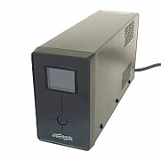 UPS Gembird EG-UPS-032, 850 VA, 510 W, cu management, line-interactive, 1x Schuko, 2x C13, 12V 8Ah LCD, Tower, Negru
