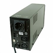 UPS Gembird EG-UPS-032, 850 VA, 510 W, cu management, line-interactive, 1x Schuko, 2x C13, 12V 8Ah LCD, Tower, Negru