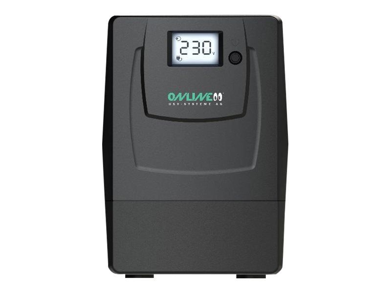 UPS Online USV YS800, 800 VA, 480 W, 2x Schuko, 1x USB, 12V/9Ah 2 minute 30s (50% sarcina), LCD, Tower, Negru