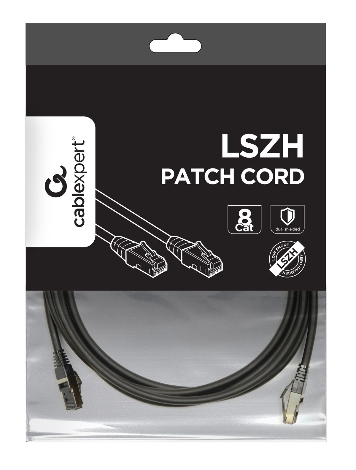 GEMBIRD PP8-LSZHCU-BK-1M S/FTP Cat. 8 LSZH patch cord black 1m