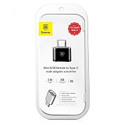 ADAPTOR Baseus Mini, USB 3.0(T) to USB Type-C(M), negru  CAAOTG-01  (include timbru verde 0.25 lei)