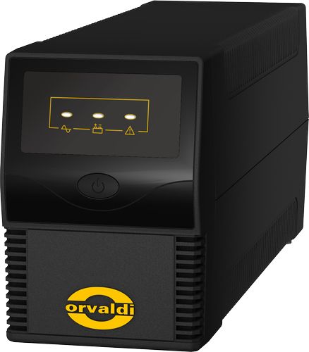 UPS Orvaldi ID600, 600 VA, 360 W, line-interactive, 2x Schuko, 1x RJ45, 12V 9Ah Tower, Negru