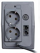 UPS Orvaldi ID600, 600 VA, 360 W, line-interactive, 2x Schuko, 1x RJ45, 12V 9Ah Tower, Negru