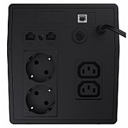 UPS Green Cell UPS08, 1000 VA, 700 W, cu management, line-interactive, 2x Schuko, 2x C13, 12V 7Ah LCD, Tower, Negru