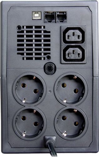 UPS Orvaldi ID1K5CH, 1500 VA, 900 W, line-interactive, 4x Schuko, 2x C13, 1x RJ45, 1x USB, 24 V 9 Ah LCD, Tower, Negru