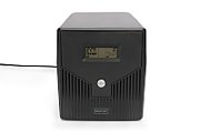 UPS DN-170076, 2000 VA, 1200 W, line-interactive, 4x Schuko, 1x RJ45, 1x USB, 12V 9Ah LCD, Tower, Negru