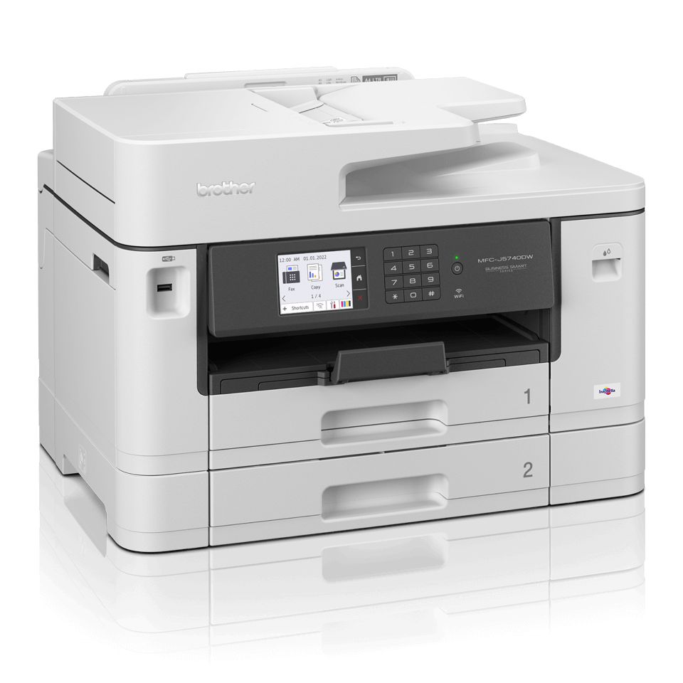 Imprimanta multifunctionala inkjet color Brother MFC-J5740DW, A3, duplex, ADF, USB 2.0, Wi-Fi, 28 ppm negru, 28 ppm color