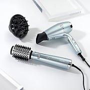 BaByliss Hydro-Fuison Hydro Fusion Air Styler Hot air brush Warm Aqua color, Black, Metallic 700 W 98.4  (2.5 m)