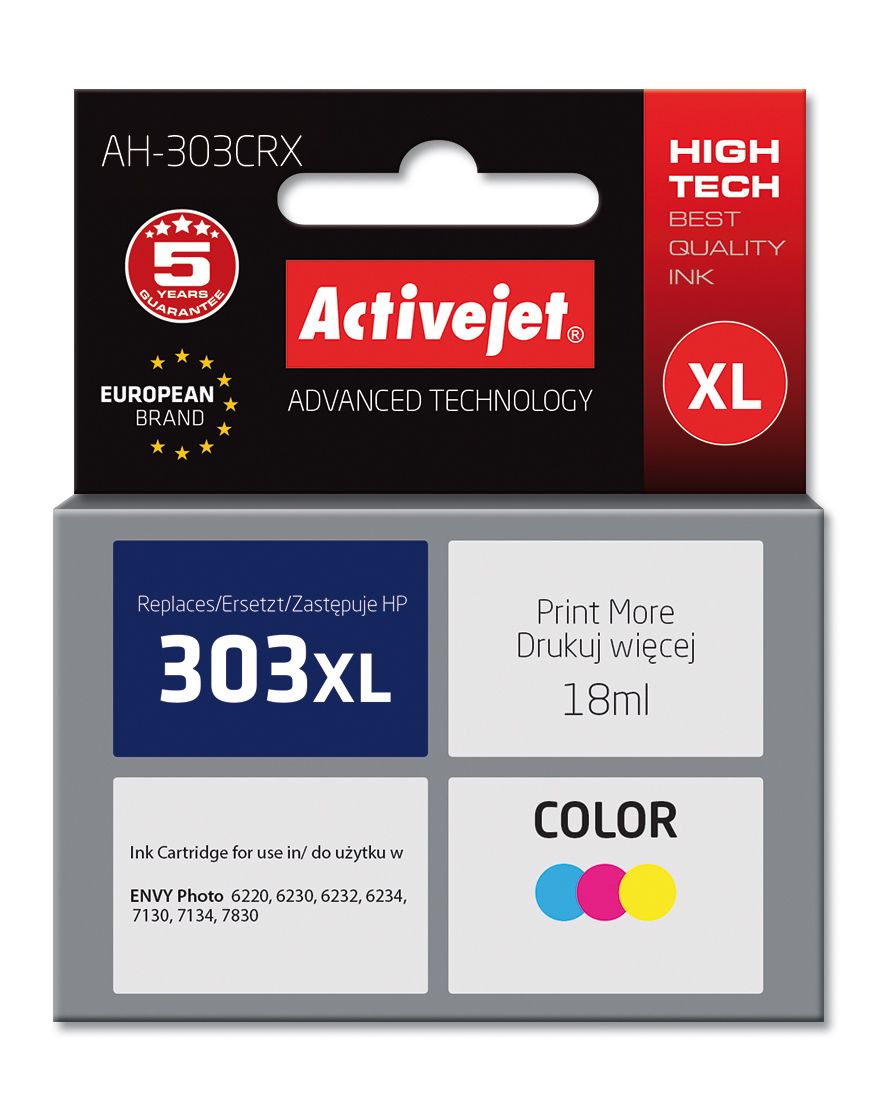 Cartus cerneala Activejet AH-303CRX ,Color ,18 ml (compatibil cu HP AH-303CRX)