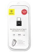 Adaptor Baseus  USB Type-C (T) - Micro-USB 2.0 (M), negru