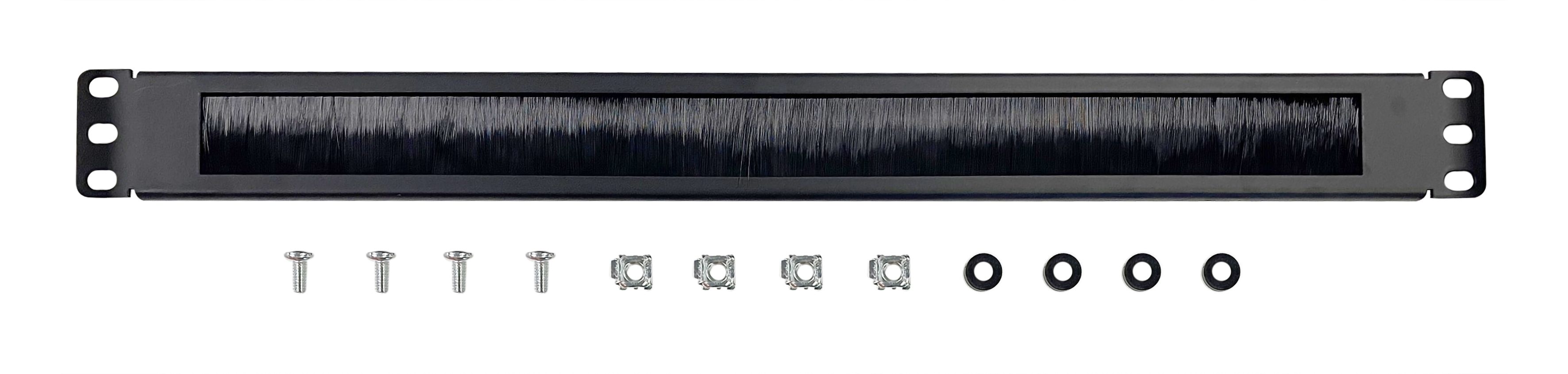 Organizator cabluri Gembird 19-inch, 1U, negru, tip perie
