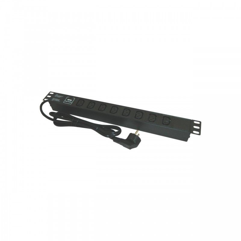 Bara alimentare aluminiu / PDU, 19 inch, 8 prize C13, protectie la supratensiune, 16A, 3500W, 3x1.5, 2m - EMTEX  PDU8C13P  (include TV 1.75 lei)