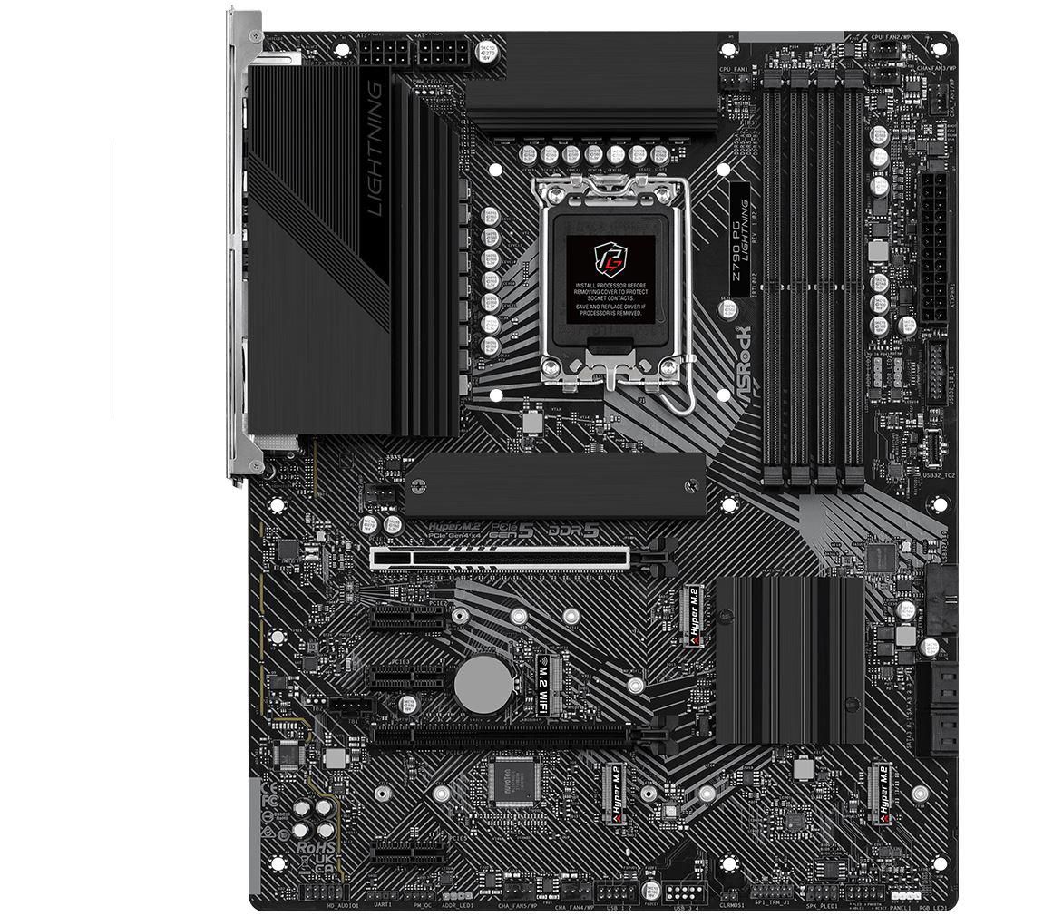 Placa de baza ASRock Z790 PG Lightning, socket 1700, 4x DDR5 UDIMM, 4x SATA, 4x NVMe, 13x USB-A, 2x USB-C, ATX
