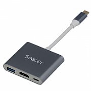 Compatibil cu brand - universal Conectare docking la PC/NB - USB Type-C Porturi USB - USB 3.0 (USB 3.1 gen 1) x 1 USB Type-C x 1 Porturi video - HDMI x 1 Porturi audio - nu Port retea (RJ-45) - fara port retea Port Power Delivery (PD) - da (prin Type-C) Putere Port PD (W) - 87 W Card reader - nu