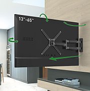Suport TV plat/curbat de perete cu 2 brate Barkan BM464XL, 13 - 65 , Max 36kg, VESA 400x400, negru