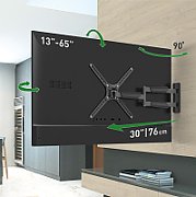 Suport TV plat/curbat de perete cu 2 brate Barkan BM464XL, 13 - 65 , Max 36kg, VESA 400x400, negru