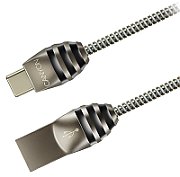 CANYON UC-5 Type C USB 2.0 standard cable, Power & Data output, 5V 2A, OD 3.5mm, metallic Jacket, 1m, gun color, 0.04kg
