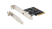 IO Exsys PCIe3.0 x4  1xUSB Type-C 3.2 Gen2x2  (EX-12011) LP inkl. Low-Profile Slotblech