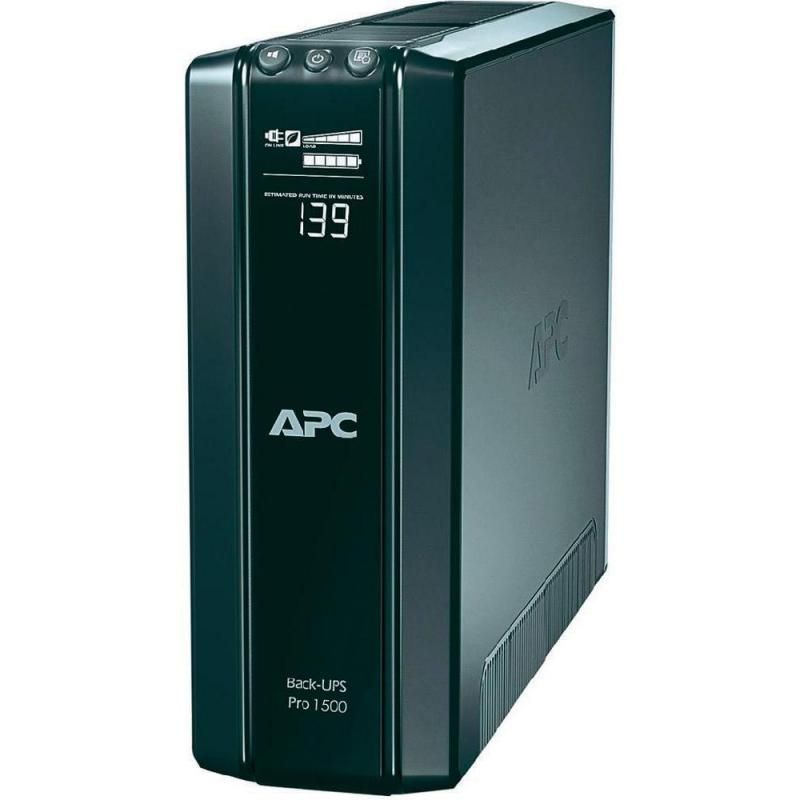 UPS APC BR1500G-GR, 1500 VA, 865 W, line-interactive, 6x Schuko, 1x RJ45, 1x USB, 24V 9Ah Baterie cu plăci de plumb şi acid, LCD, Tower, Negru