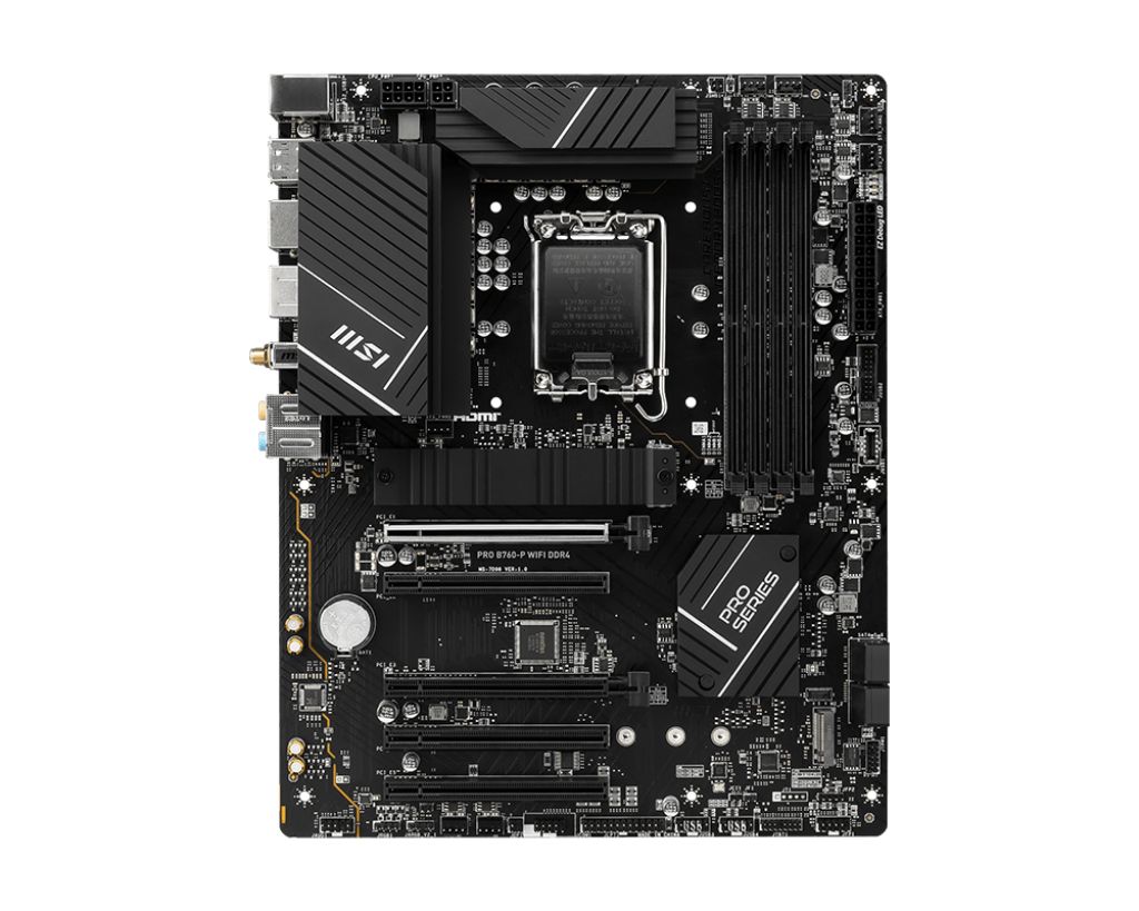 Placa de baza MSI PRO B760-P WIFI DDR4, socket 1700, 4x DDR4 UDIMM, 4x SATA, 2x NVMe, 12x USB-A, 2x USB-C, ATX