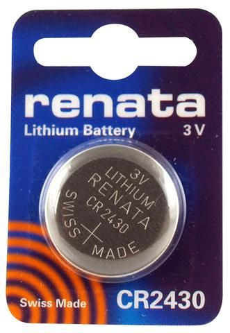 Lithium button battery CR2430 3V 285mAh Renata
Packaging: blister 1 pc.
