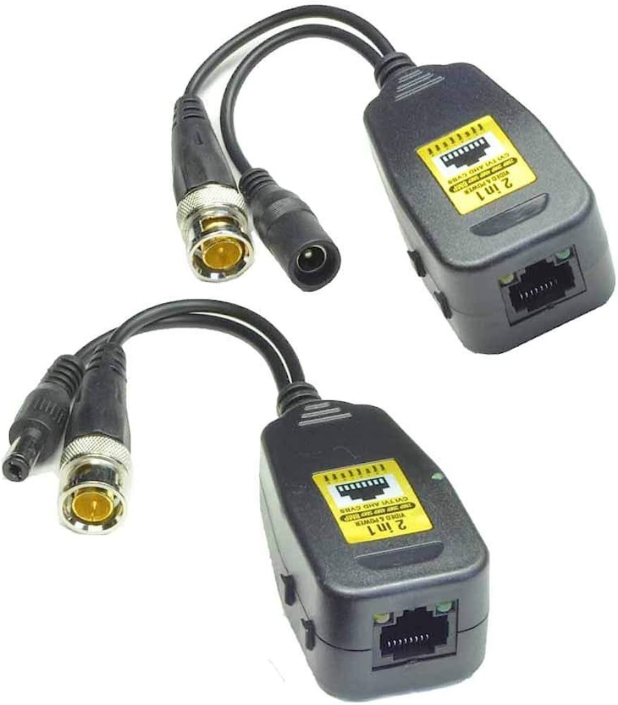 Video balun for video signal transmission via UTP cable, twisted FTP, for CCTV
Packaging: bulk 1 pc.