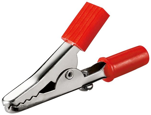 Red crocodile clip, length 55mm
Packaging: bulk 1 pc.
