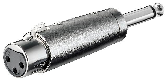 Adapter XLR female to 6.35mm mono male
Packaging: bulk 1 pc.