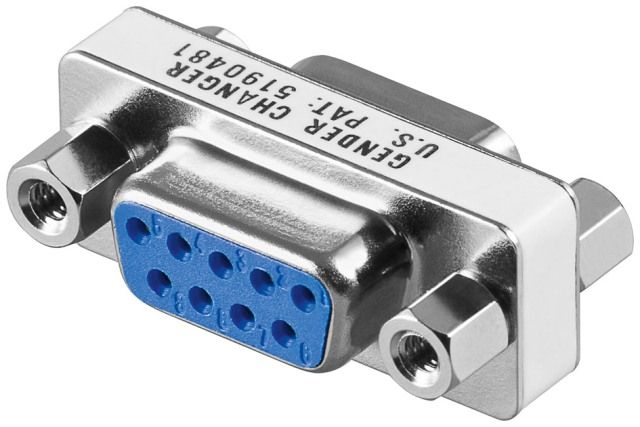 Adapter D-SUB 9 pin female to 9 pin female
Packaging: bulk 1 pc.