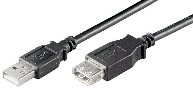 USB 2.0 cable 0.6m A male to A female, black
- internal conductors: 2xAWG24 2xAWG28 copper
- USB extension cable
Packaging: bulk 1 pc.