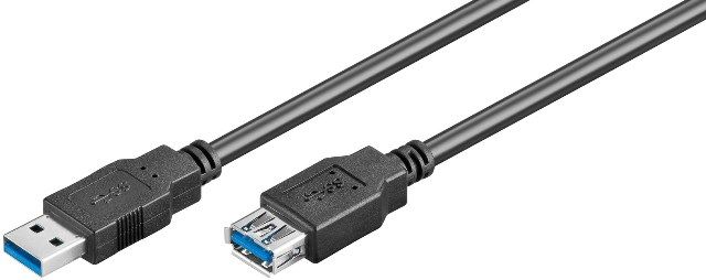 USB 3.0 cable 1.8m A male to A female, black
- triple screened
Packaging: bulk 1 pc.