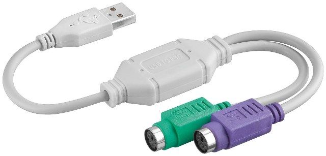 Adaptor OEM  USB 2.0 (T) - 2x PS/2 (M), gri