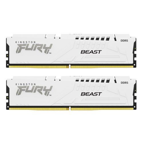 Memorie Kingston FURY Beast 64 GB DDR5 6000 MHz CL36, kit 2 x 32 GB, XMP 3.0 / EXPO, Alb