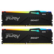 Memorie Kingston FURY Beast 64 GB DDR5 6000 MHz CL36, kit 2 x 32 GB, XMP 3.0 / EXPO, Negru, RGB