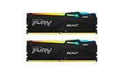 Memorie Kingston FURY Beast 64 GB DDR5 6000 MHz CL36, kit 2 x 32 GB, XMP 3.0 / EXPO, Negru, RGB