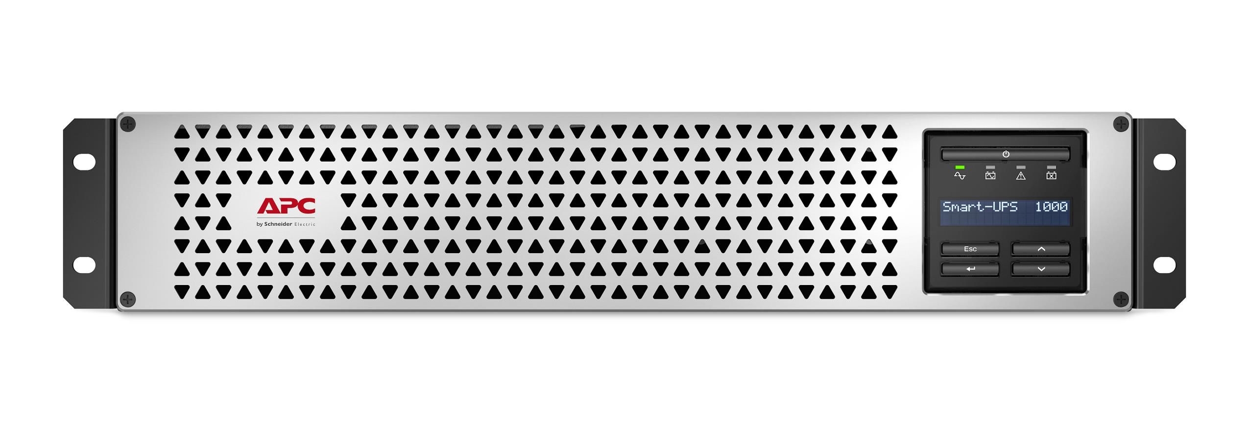 UPS APC SMTL1000RMI2UC, 1000 VA, 800 W, line-interactive, 6x C13, 1x C14, 1x USB, Lithium-ion, LCD, Rack 2U, Negru
