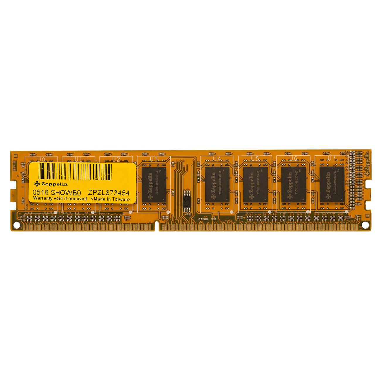 Memorie Zeppelin 4 GB DDR3 1600 MHz, Galben