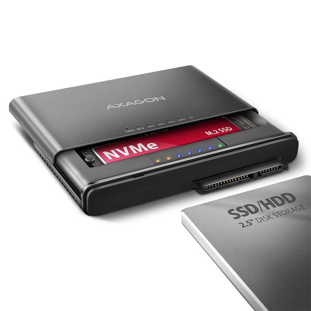 CloneMaster 2, USB-C 3.2 Gen2 la NVMe M2/2.5/3.5 inchi, functie de clonare