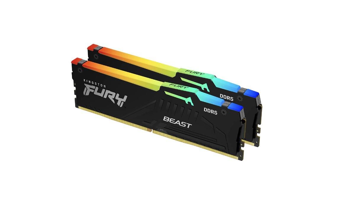 Memorie Kingston FURY Beast 64 GB DDR5 5600 MHz CL40, kit 2 x 32 GB, XMP 3.0, Negru, RGB