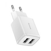 INCARCATOR retea Baseus Compact,10.5W, 2 x USB 5V/2.1A, alb  CCXJ010202  (include TV 0.8lei) - 6932172606916