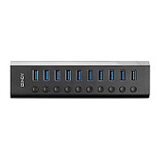 Docking station Lindy, interfete: USB-C la 6x USB-A/ 1x USB-C/1x RJ45/ 1x DisplayPort/1x HDMI/ 1x SD & 1x Micro SD/ 1x 3,5 mm/ 1x USB-C PD(power delivery), latime de banda 10Gbps, 10/100/1000 Mbps, rezolutie maxima (intrare) 7680x4320@60Hz, rezolutie maxima (iesire): un singur display 7680x4320