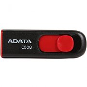 MEMORIE USB 2.0 ADATA 16 GB, retractabila, carcasa plastic, negru / rosu,  AC008-16G-RKD  (include TV 0.02 lei)