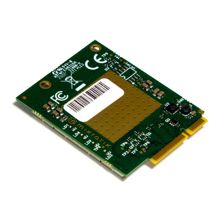 MikroTik 3G/4G/LTE miniPCi-e card with 2 x u.FL connectors for International bands 1/3/5/7/8/20/28/38/40/41, CAT6