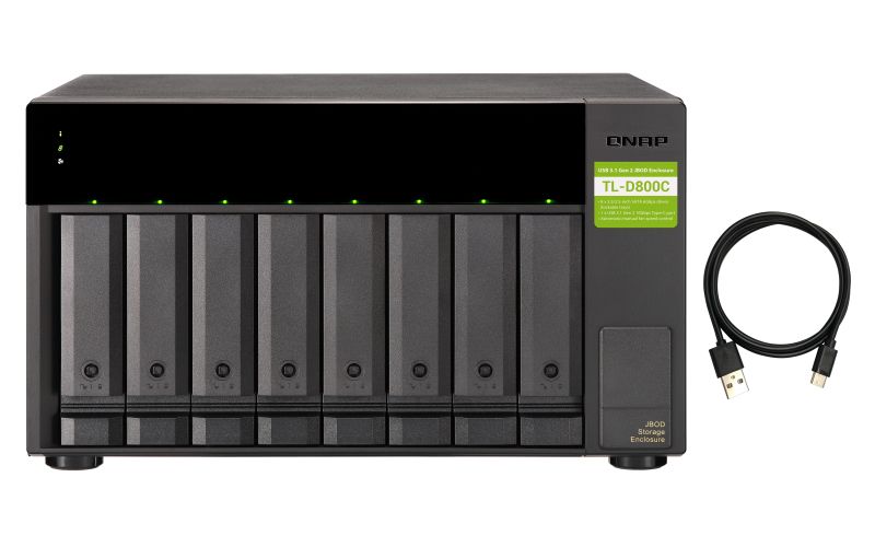 QNAP TL-D800C carcasă disc memorie Cutie protecție HDD/SSD Negru, Gri 2.5/3.5