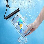 HUSA IMPERMEABILA Baseus, pentru smartphone diagonala maxima 7.2 inch, transparenta cu zip negru  FMYT000001  - 6932172610968