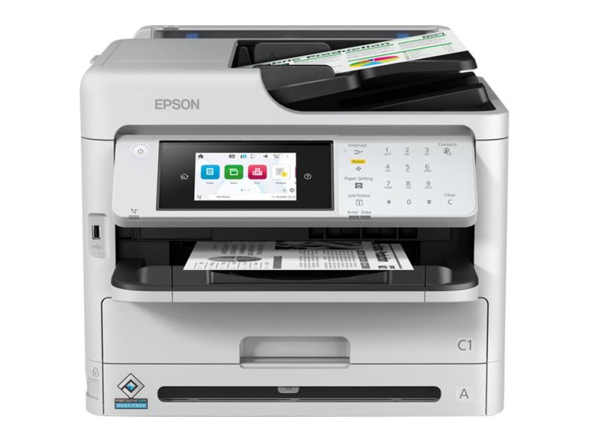 Imprimanta multifunctionala inkjet monocrom Epson WF-M5899DWF, A4, duplex, ADF, USB 2.0, Wi-Fi, 34 ppm